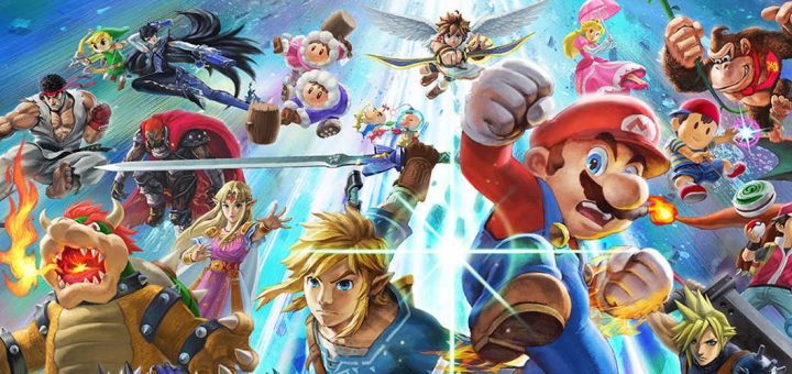 Super Smash Bros Ultimate promotional artwork featuring third-party characters