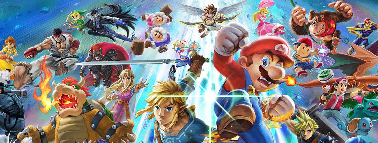 Super Smash Bros Ultimate promotional artwork featuring third-party characters