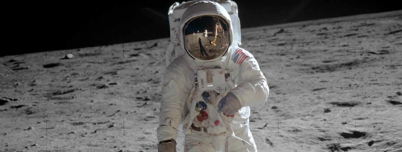 Buzz Aldrin walking on the lunar surface during Apollo 11, July 20, 1969 — featured image for All 12 Men Who Walked on the Moon