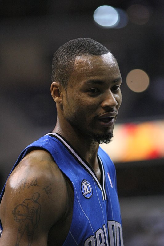 Rashard Lewis playing for the Orlando Magic
