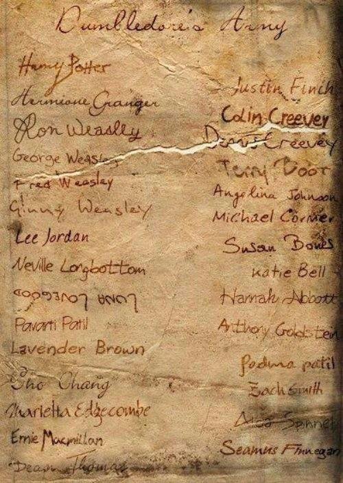 Dumbledore's Army Parchment Jinx