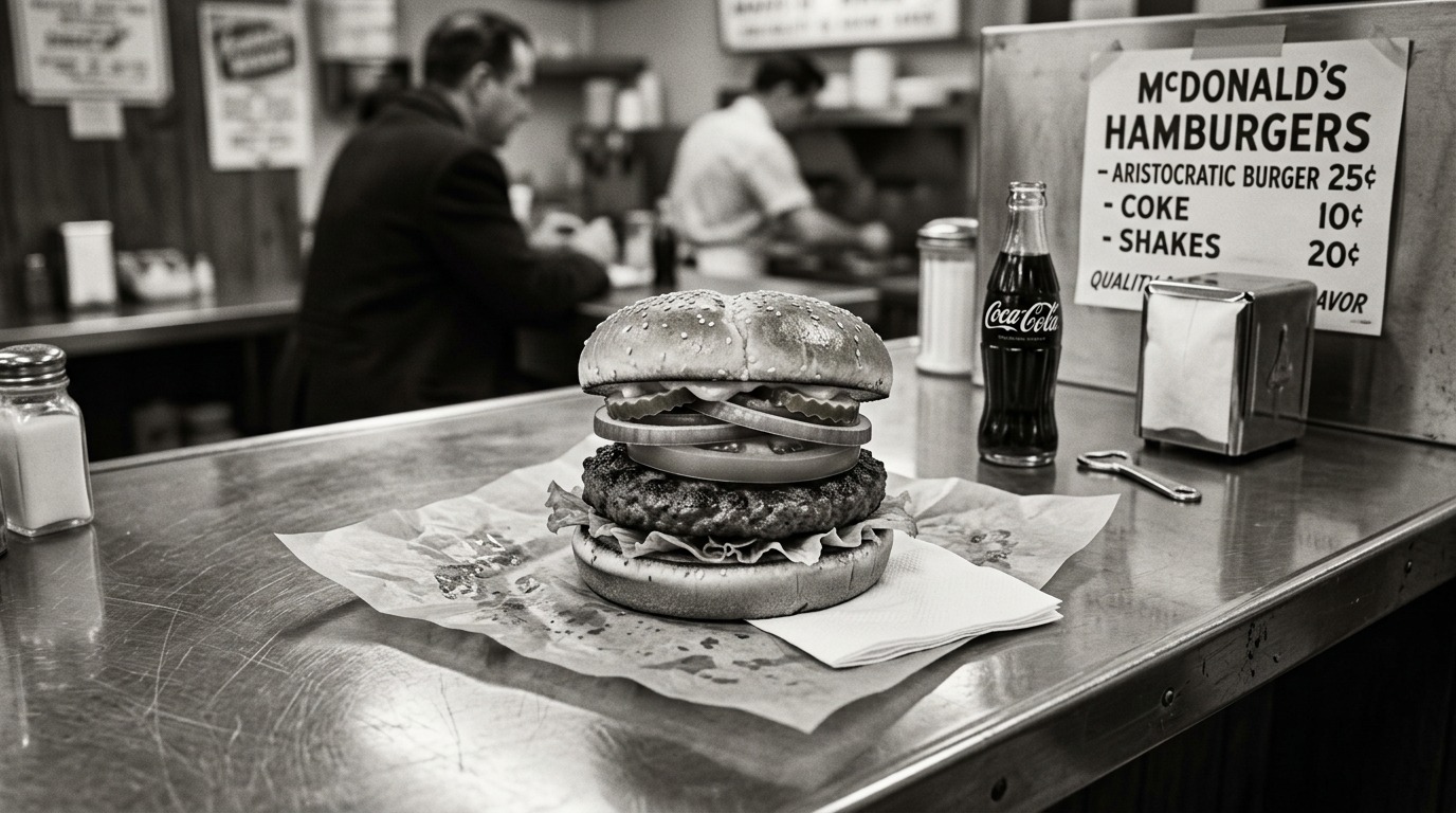original McDonald's Bar-B-Q menu: Aristocratic Hamburger