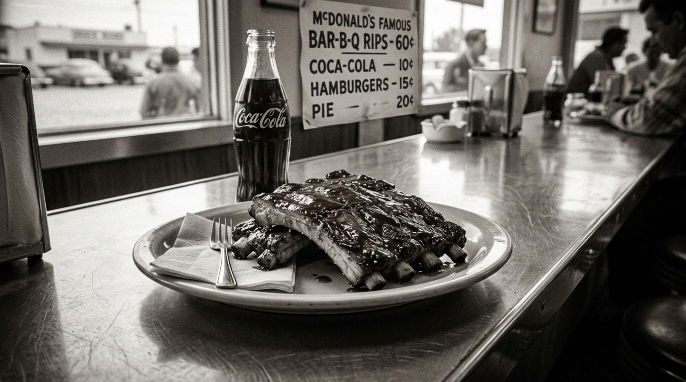 original McDonald's Bar-B-Q menu: Barbecued Ribs