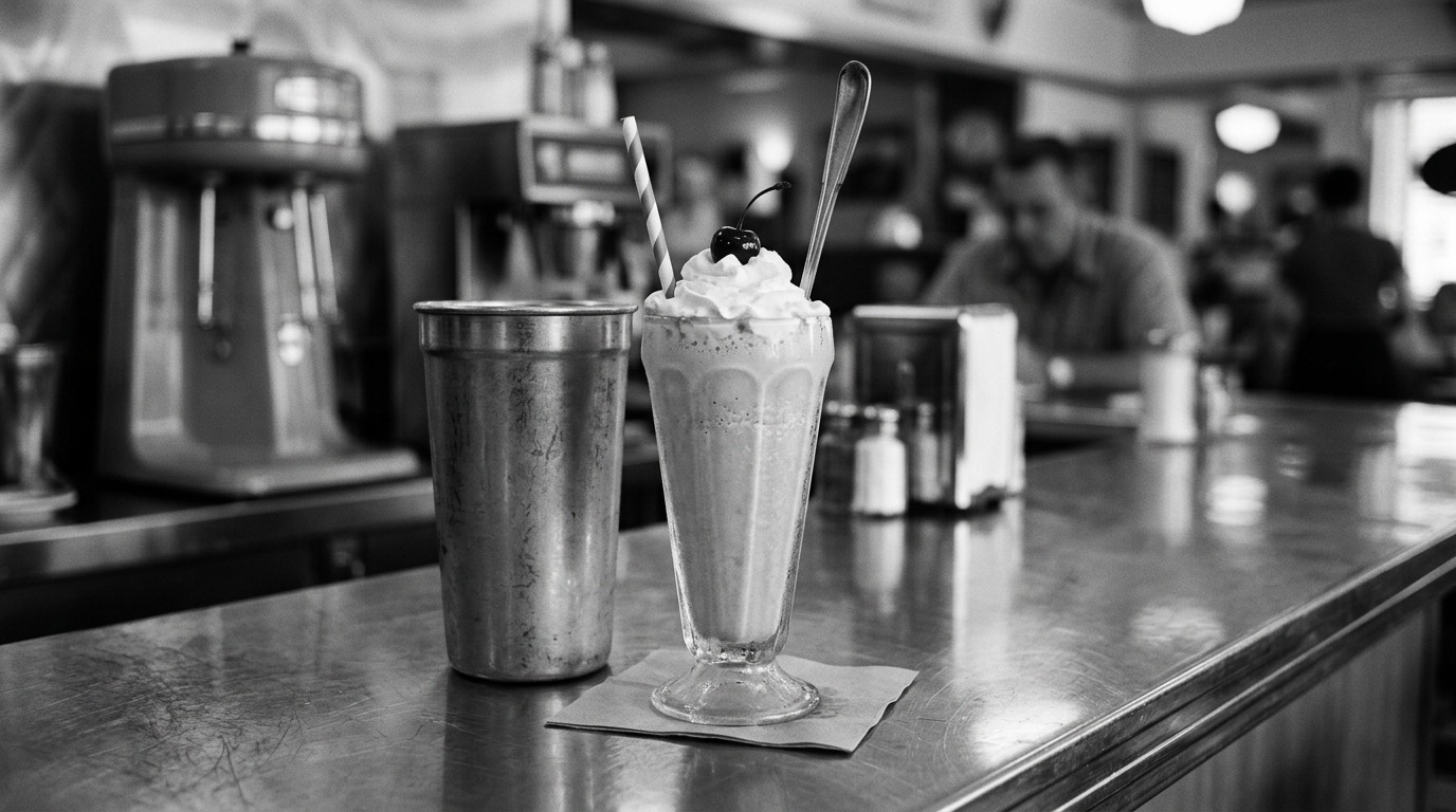 original McDonald's Bar-B-Q menu: Malted Milkshake