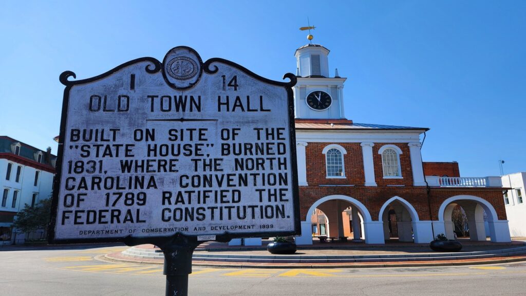North Carolina - New Bern to Fayetteville, 1789, after the fall of Tryon Palace