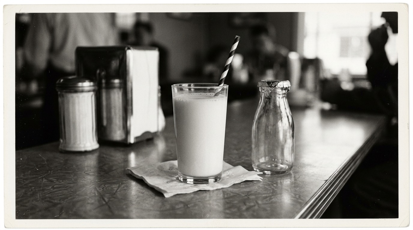 original McDonald's Bar-B-Q menu: Milk