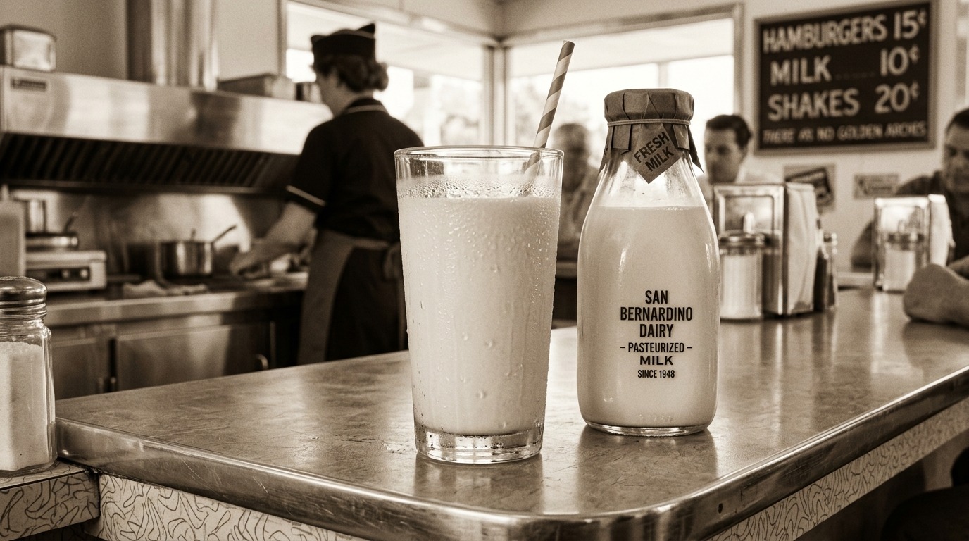 original 1948 McDonald's menu: Milk