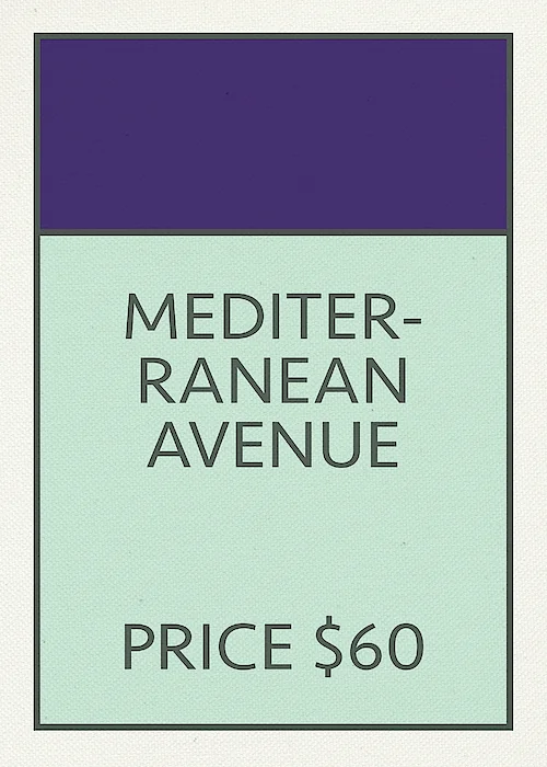 Mediterranean Avenue, monopoly properties